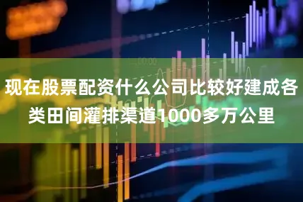 现在股票配资什么公司比较好建成各类田间灌排渠道1000多万公里